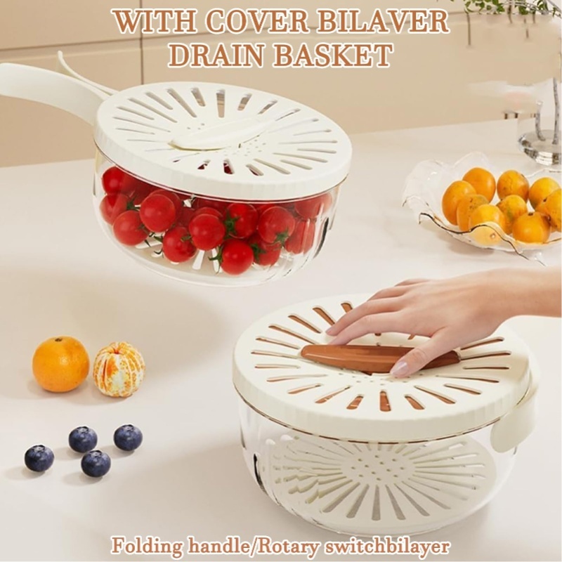 Food Storage Handling - Fruit Vegetable Washing Bowl Thickened Double