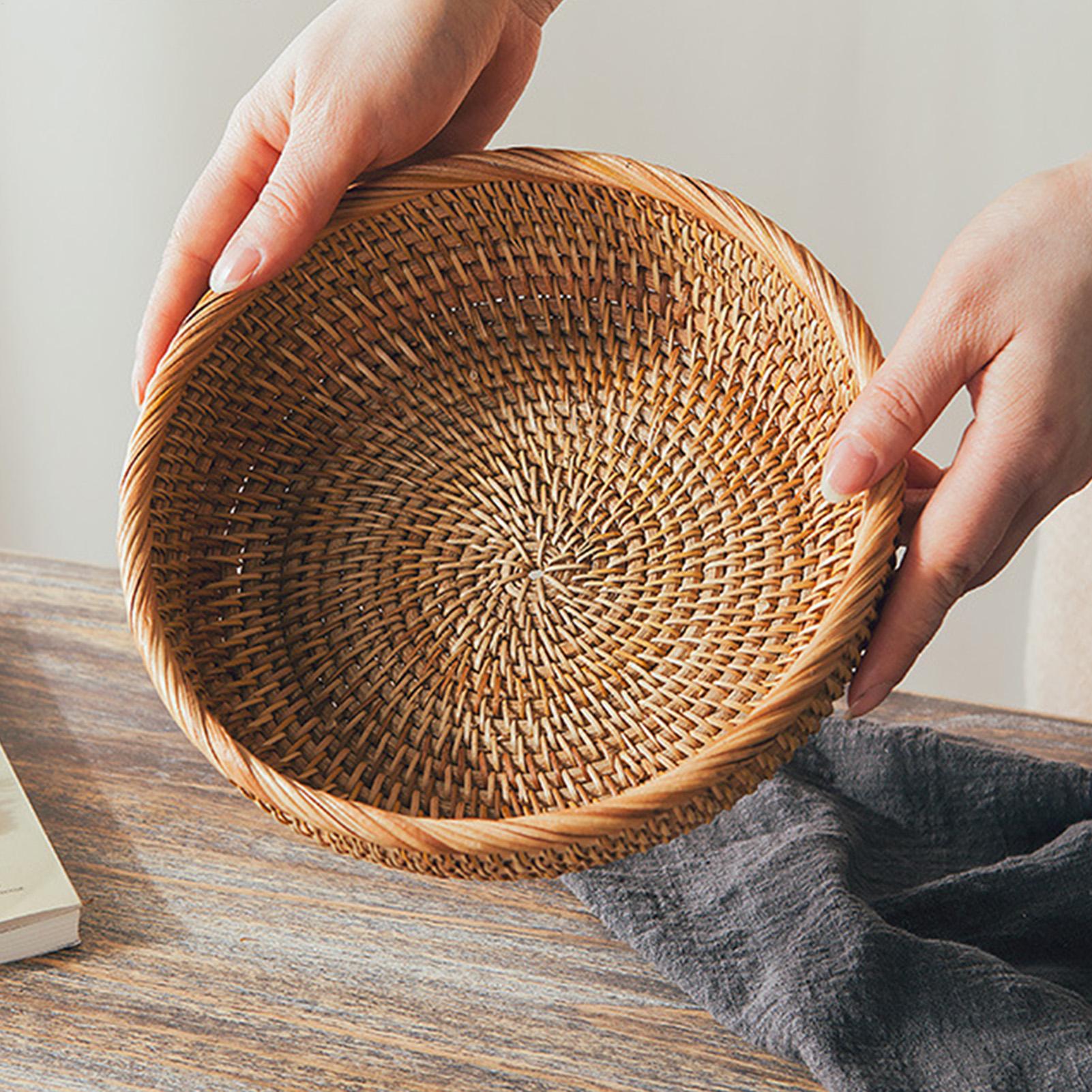 Bread Box Bamboo - Woven Fruit Basket Round Rattan Basket