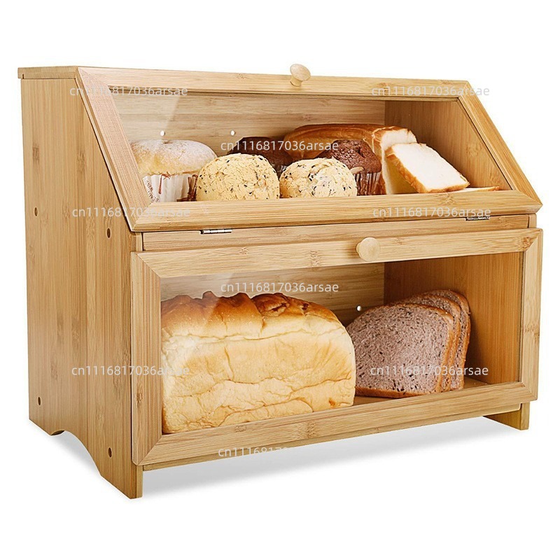 Bread Box Bamboo - Easy-open Bamboo Bread Box With Lid
