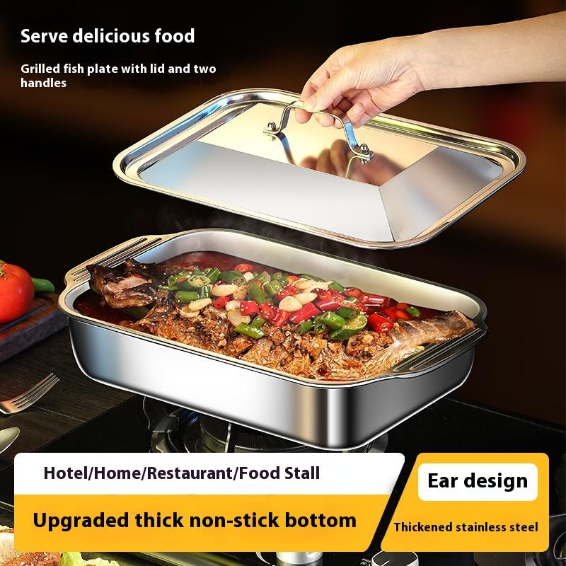 Food Storage Handling - 1Pcs Stainless Steel Rectangular Deep Tray