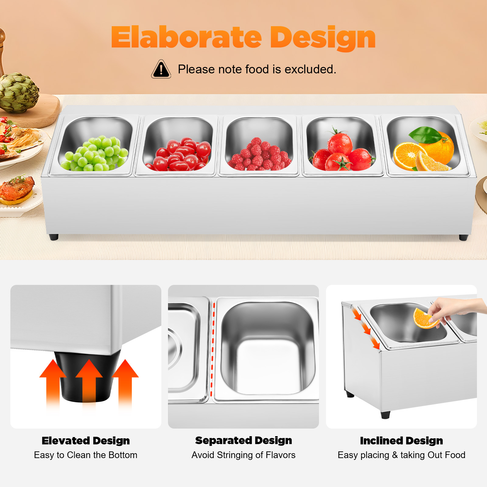 Food Storage For Restaurant - Stainless Steel Spice Shelf | Airtight
