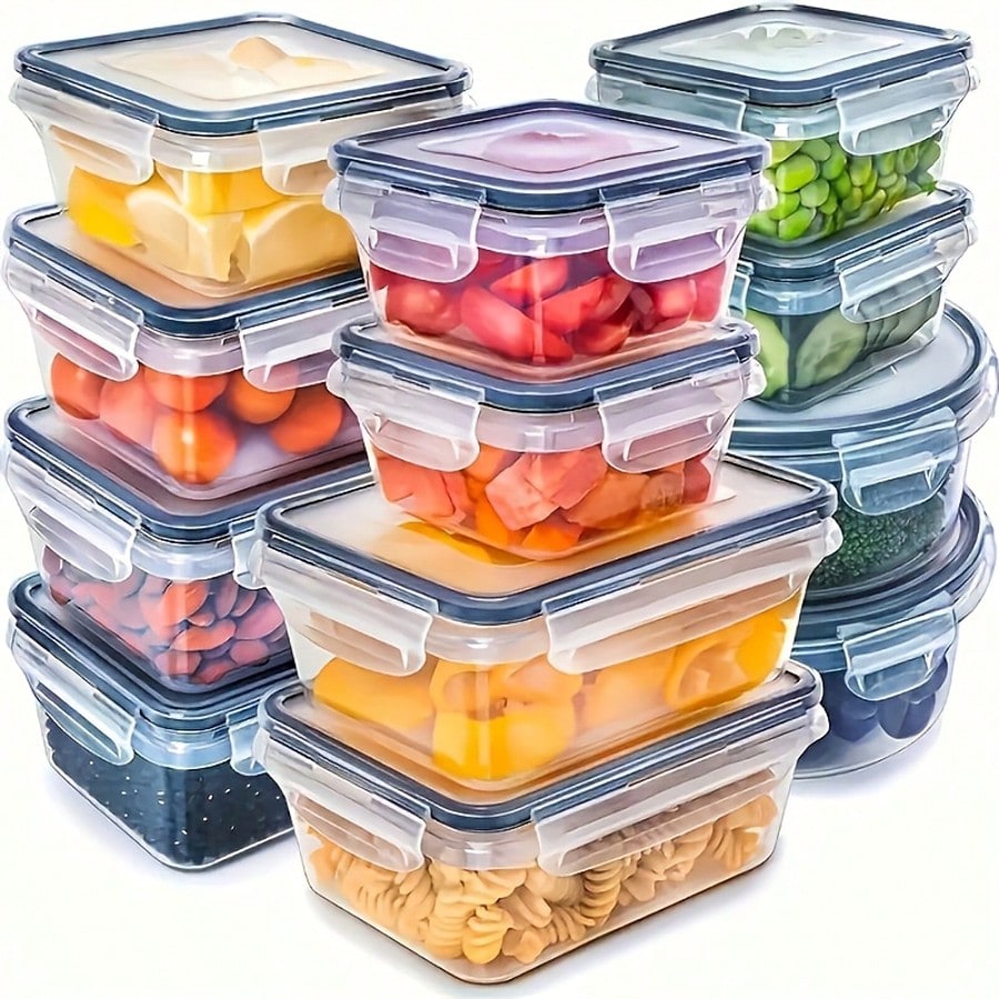 Food Storage Box Set - 24‑Piece Meal Prep Food Containers Set,