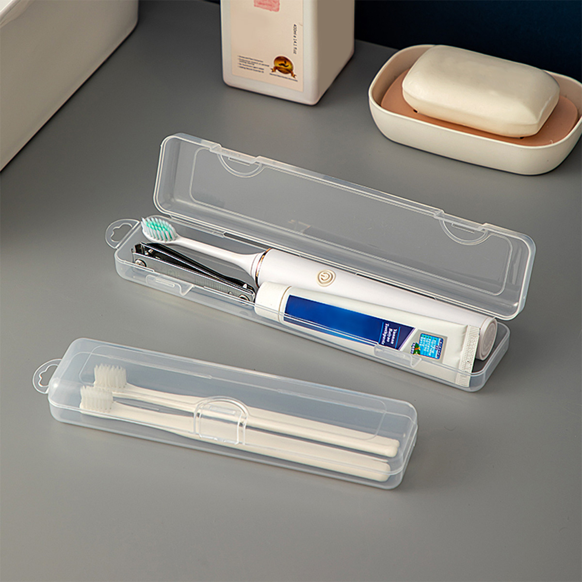 Food Storage Containers Plastic Box - WORTHBUY Toothbrush Box Transparent Organizer Case