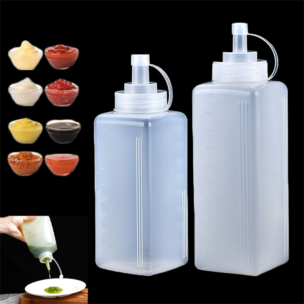 Condiment Squeeze Bottle - 1pack 800/1000ml Plastic Squeeze Sauce Bottle