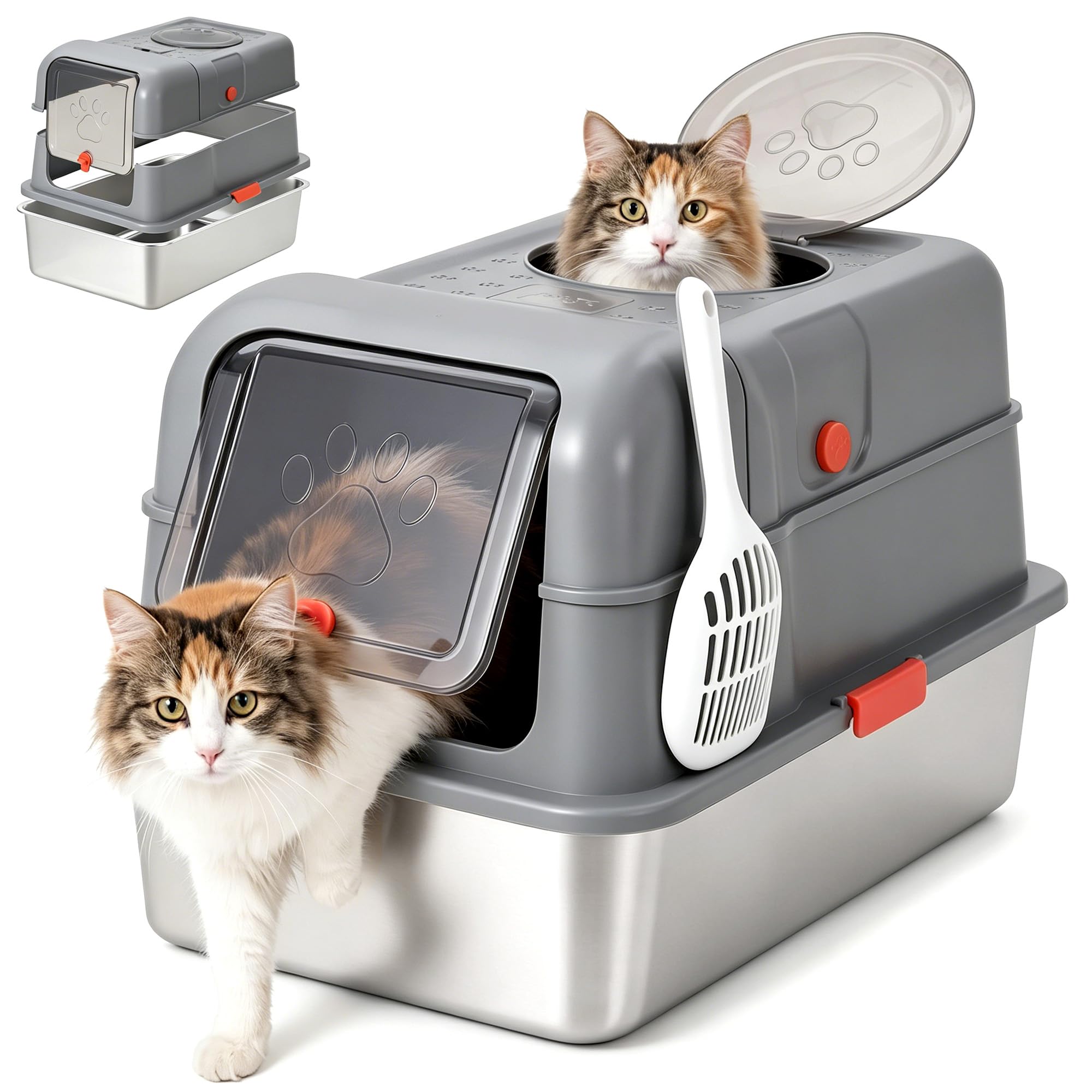 Enclosed Stainless Steel Litte - đánh giá và giá Food Storage Xl