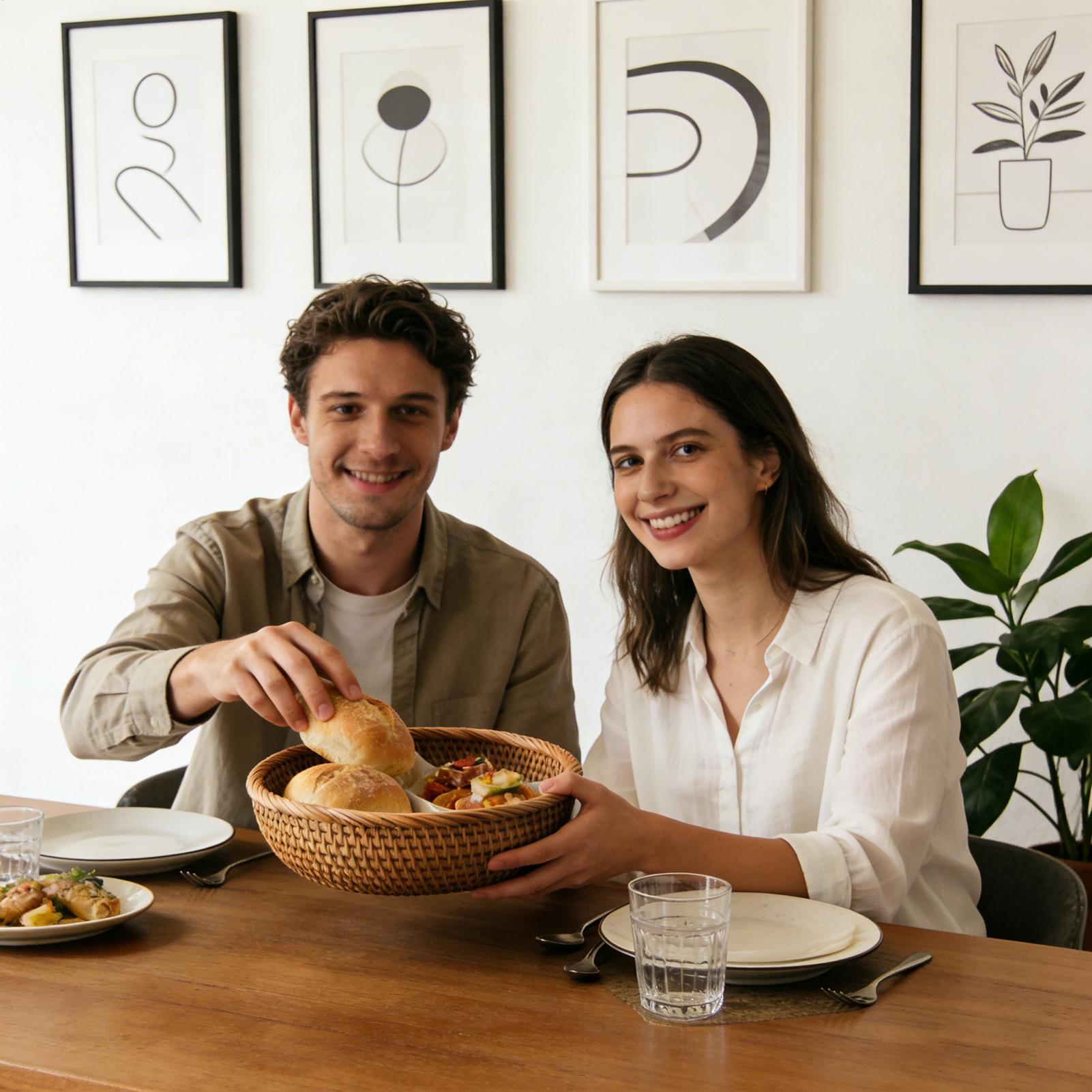 Woven Fruit Basket Round Ratta - đánh giá và giá Bread Box Bamboo