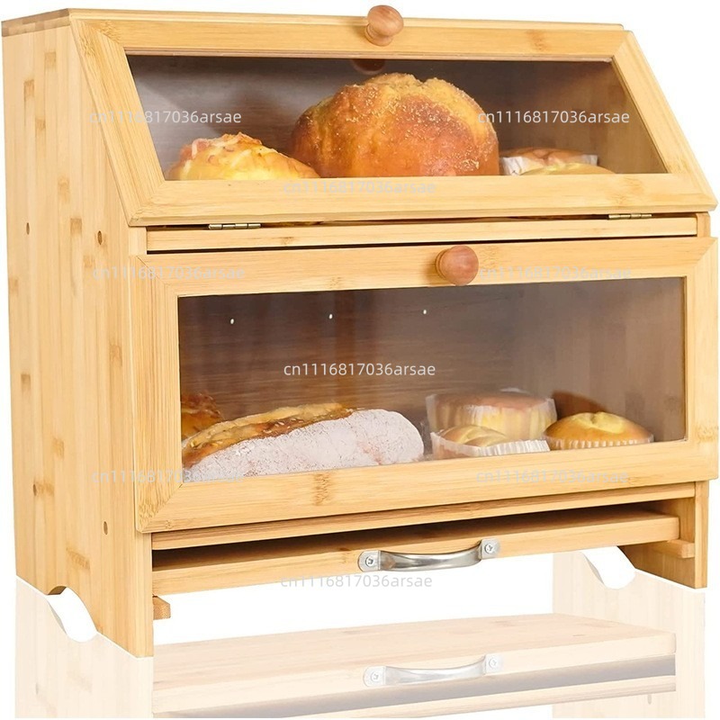 Easy-open Bamboo Bread Box Wit - đánh giá và giá Bread Box Bamboo