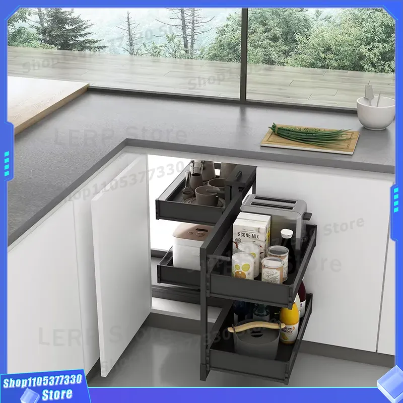 Double Pull Out Kitchen Cabine - đánh giá và giá Food Storage Without Pantry