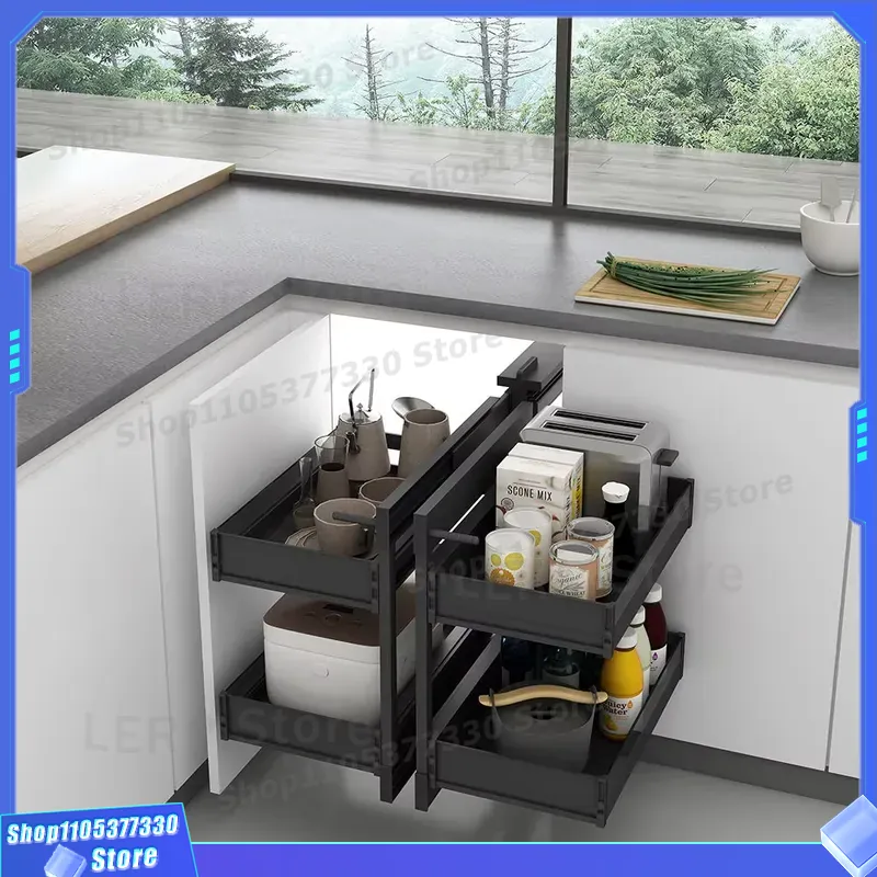Double Pull Out Kitchen Cabine - đánh giá và giá Food Storage Without Pantry