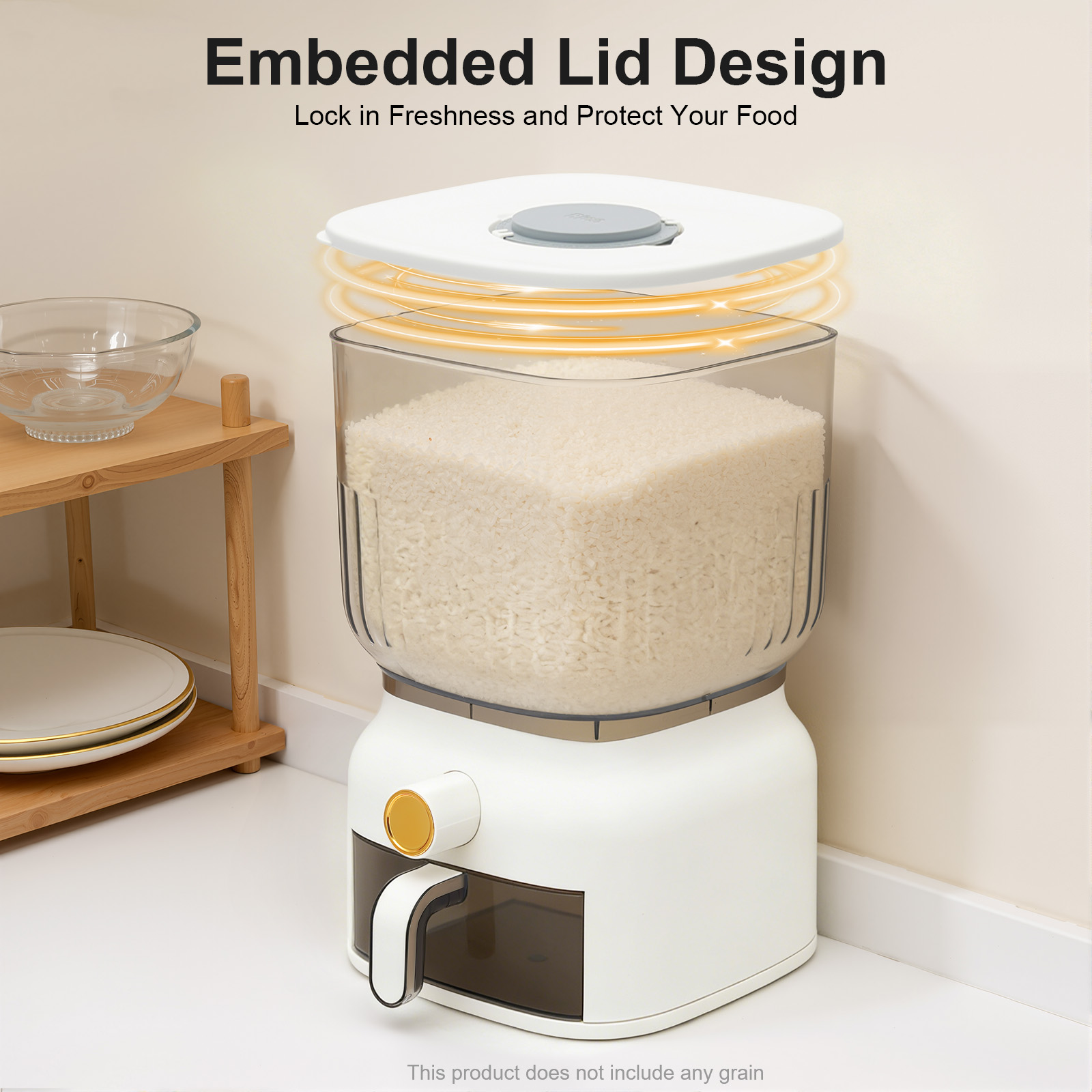 Square Grain Storage Container - đánh giá và giá Food Storage Without Pantry