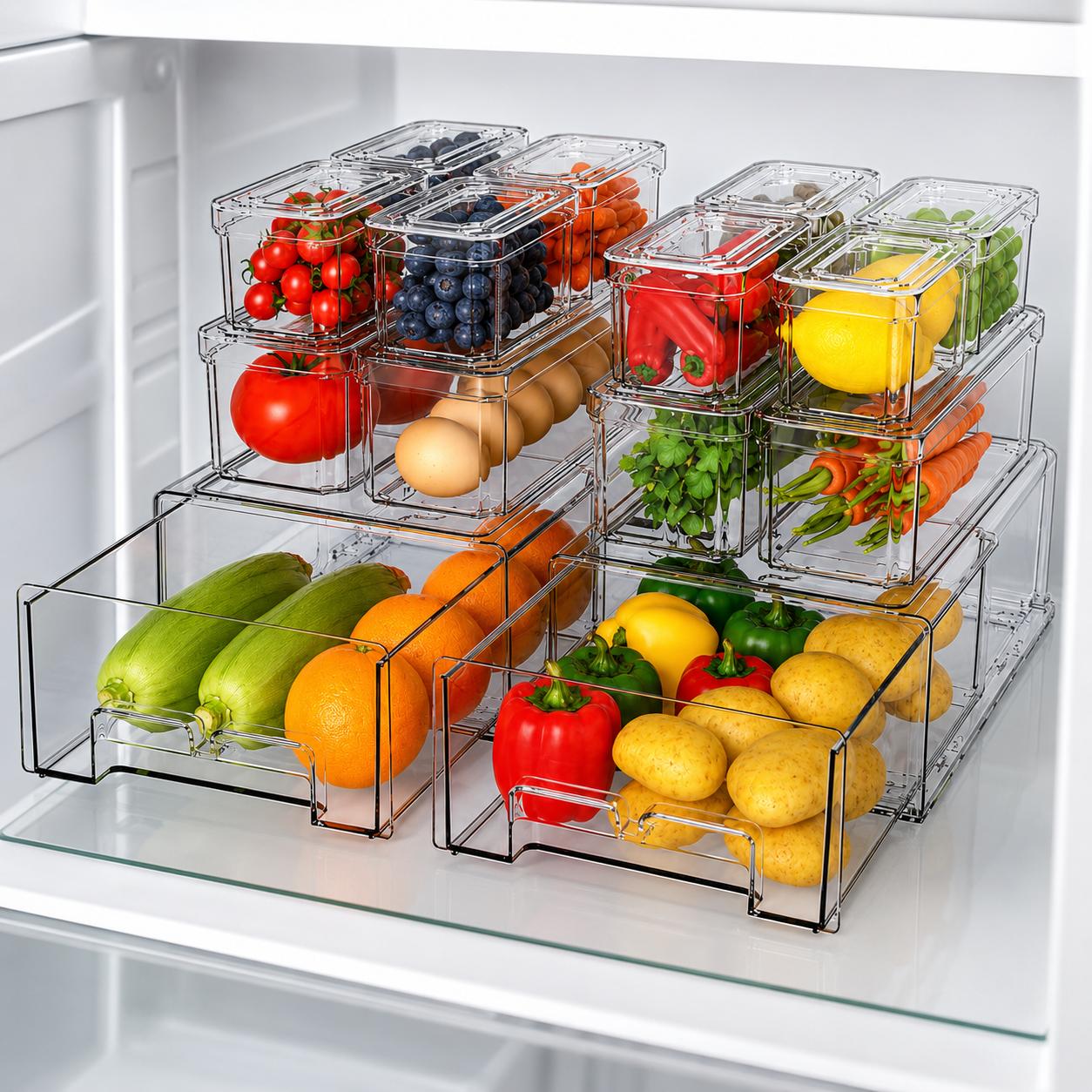 Stackable Refrigerator Organiz - đánh giá và giá Food Storage Without Pantry