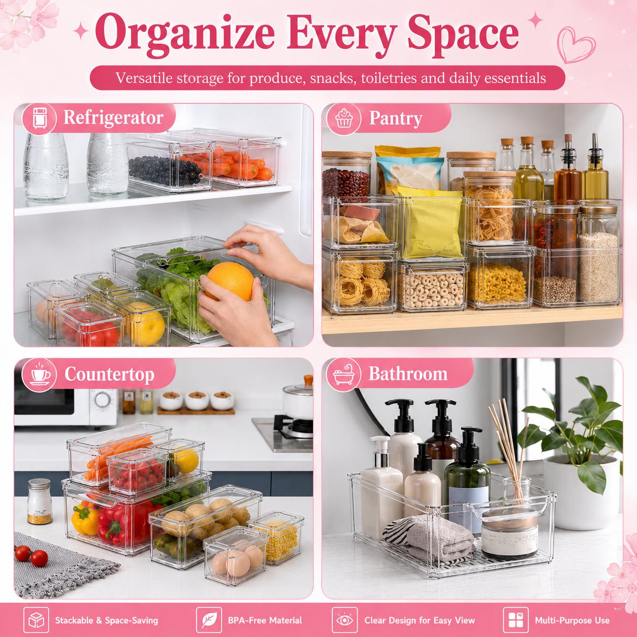 Stackable Refrigerator Organiz - đánh giá và giá Food Storage Without Pantry