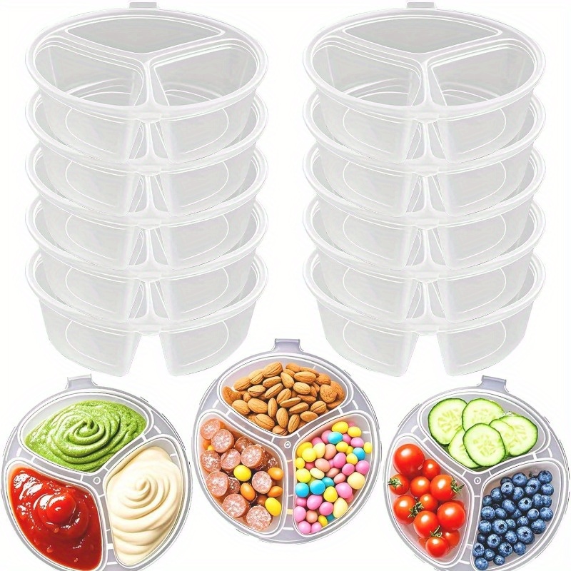 Round 3-Compartment Disposable - đánh giá và giá Food Storage For Restaurant