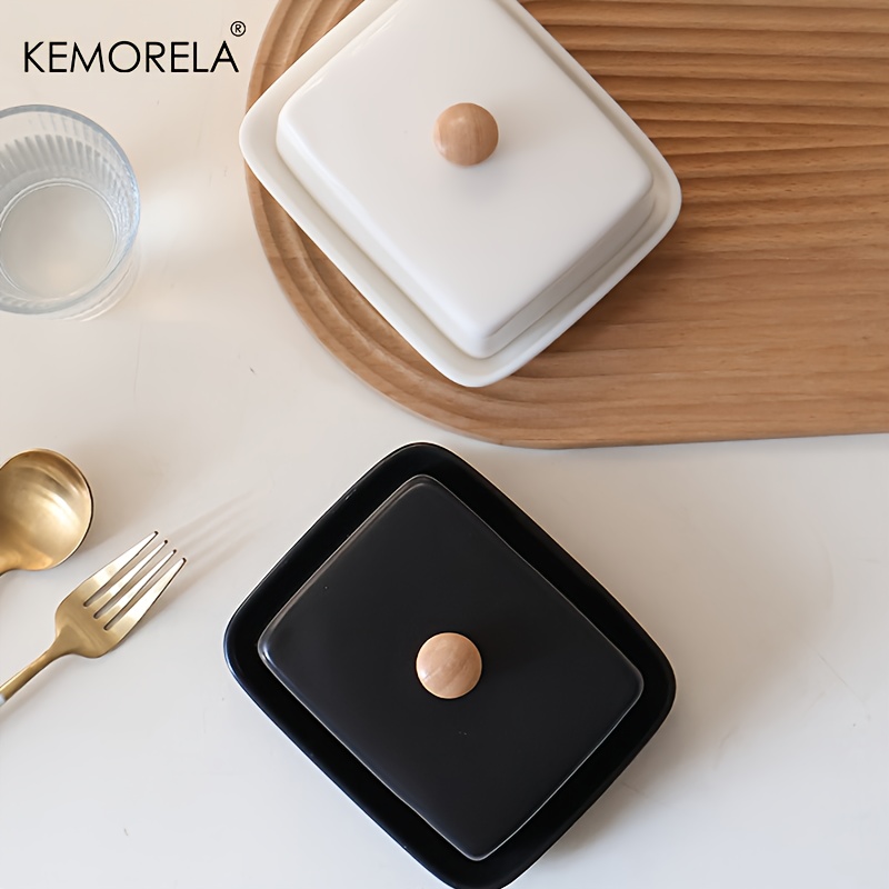 Ceramic Butter Dish with Lid R - đánh giá và giá Food Storage For Restaurant