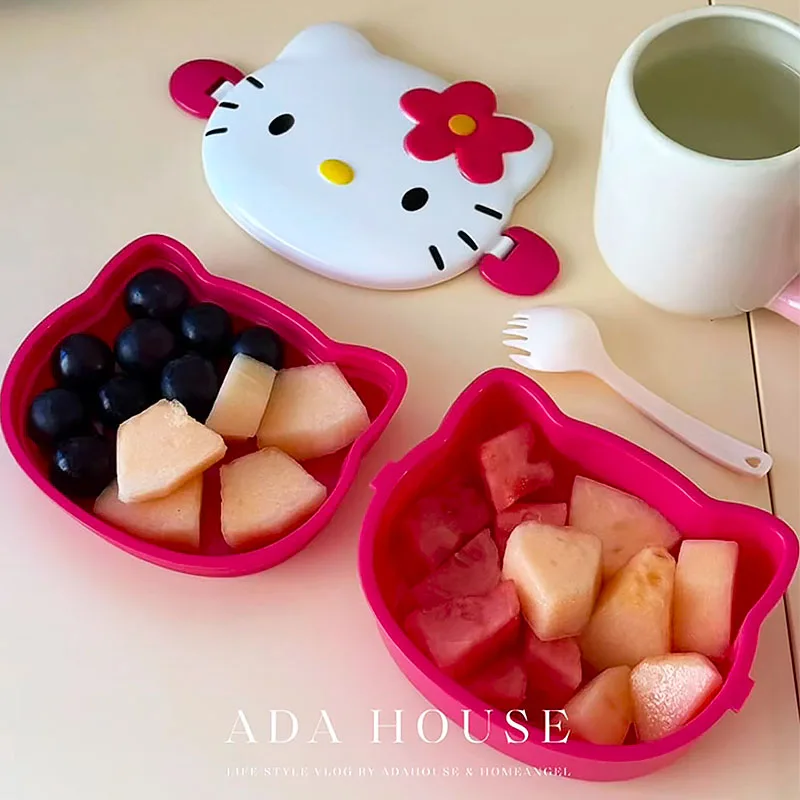 Cute Hello Kitty Shaped Lunch  - đánh giá và giá Food Storage Containers Plastic Box