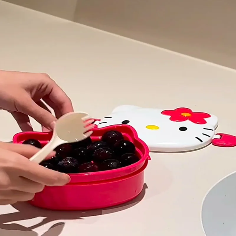 Cute Hello Kitty Shaped Lunch  - đánh giá và giá Food Storage Containers Plastic Box